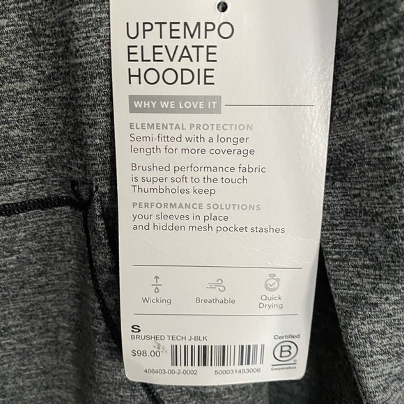 Athleta Uptempo Elevate Zippered Hoodie - Grey/Black - S - Picture 5 of 9